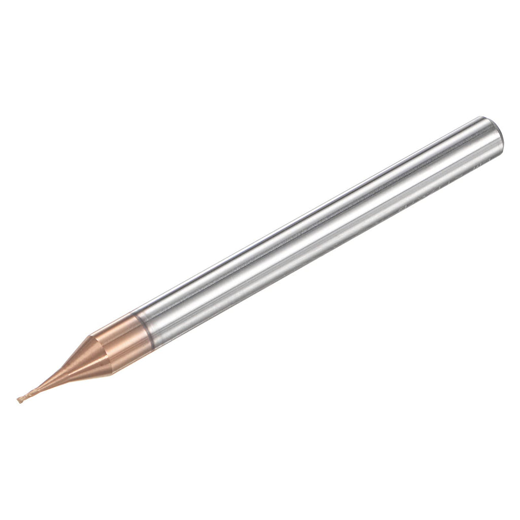 uxcell Square Nose End Mill, 0.6mm Solid Carbide AlTiSin Coated Long Reach CNC Router Bits 2 Flutes Milling Cutter with Extended Neck, 2mm Cutting Length 4mm Shank