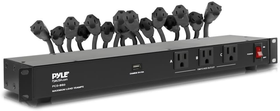 19 Outlet 1U 19" Rackmount PDU Power Distribution Supply Center Conditioner Strip Unit Surge Protector 15 Amp Circuit