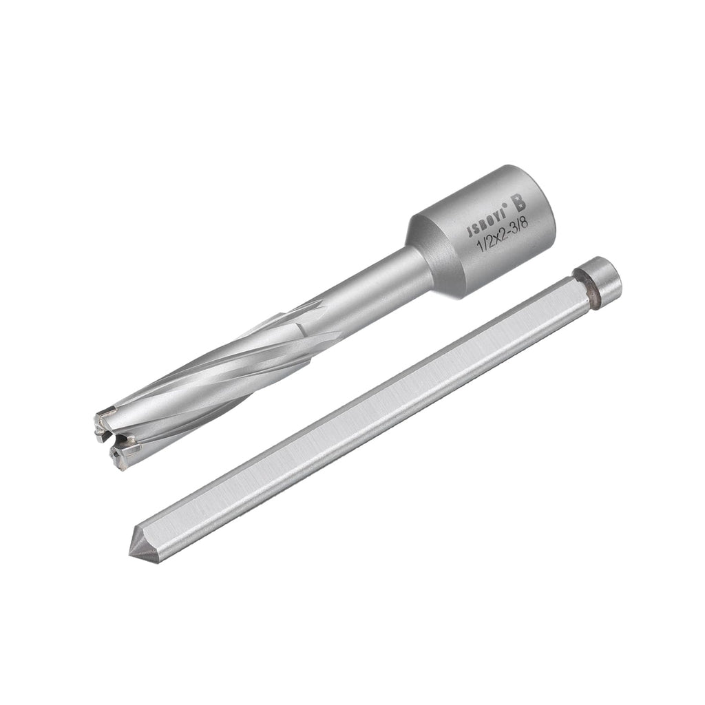 HARFINGTON Annular Cutter 1/2" Dia 2-3/8" Depth 3/4" Shank TCT Cutting Drill Bits with Pin for Magnetic Drill Press