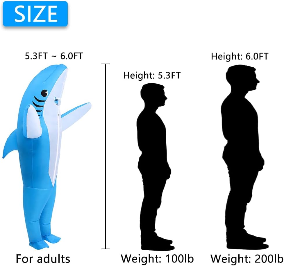 Inflatable Shark Costume for Adults & Kids