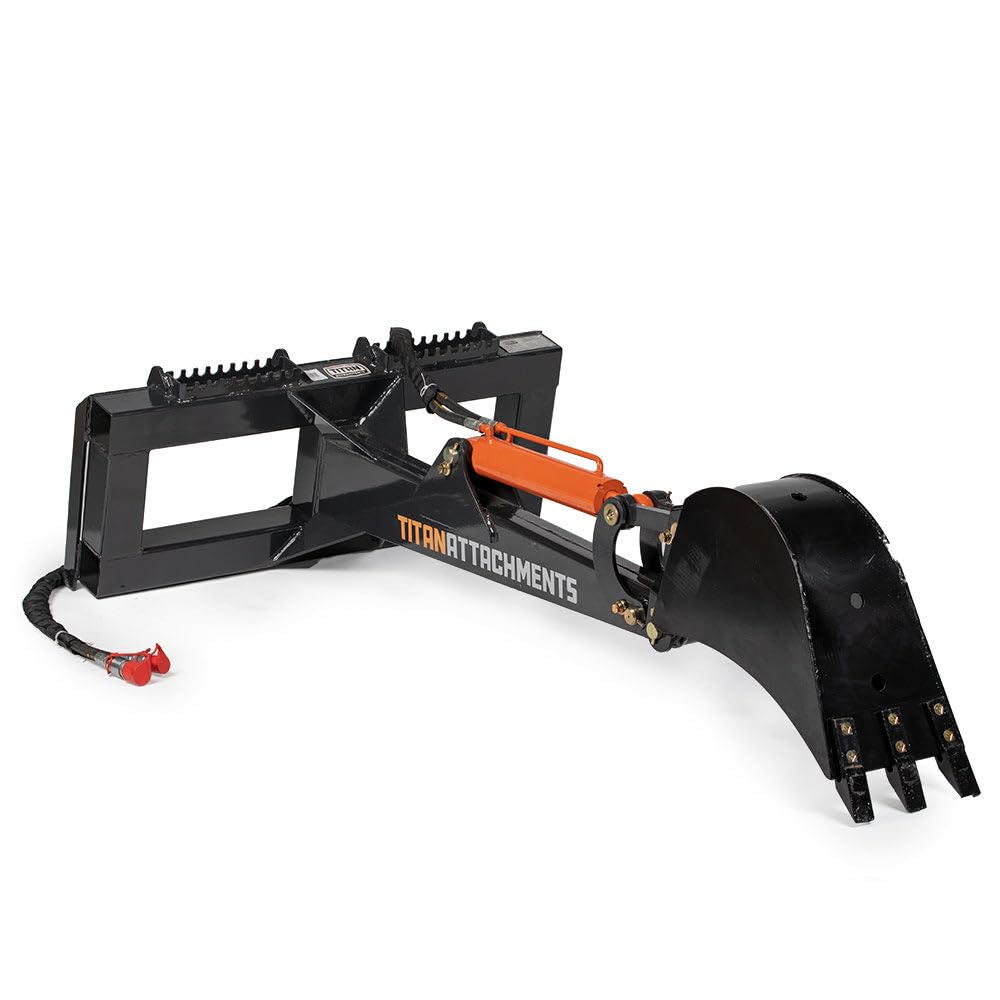Skid Steer Fronthoe Excavator Attachment with 12" Bucket, 6 FT Reach, Single 3000 PSI Hydraulic Cylinder, SSQA