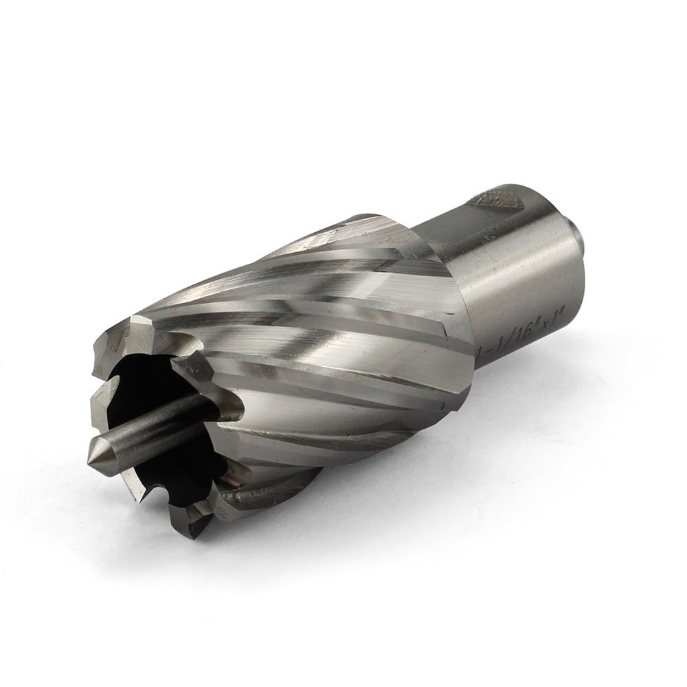 Annular Cutter JESTUOUS 1-1/16 Inch Cut Dia 3/4 Weldon Shank 1 Cut Depth