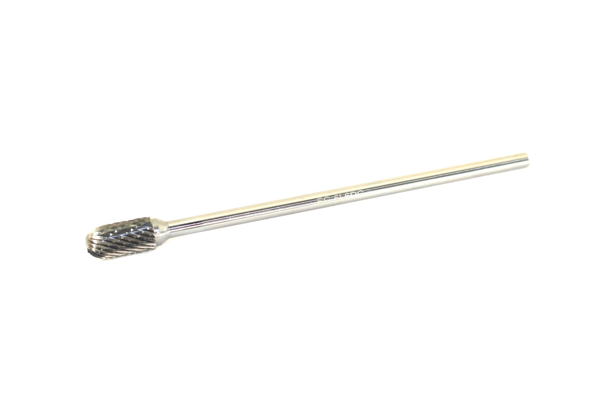 TEMO SC-5L6 Double Cut Carbide Burr File, 1/2" Cylinder Ball, 1/4x6" Shank