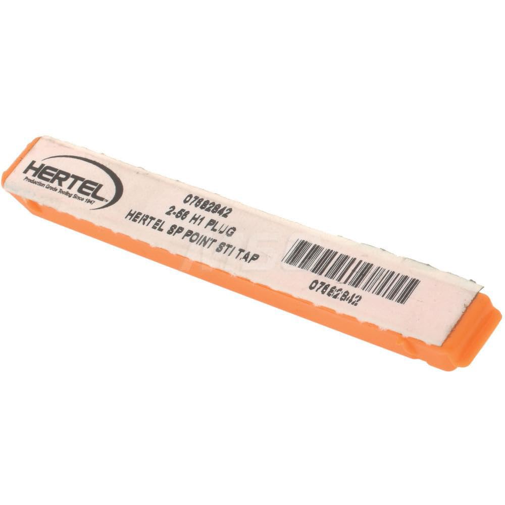 Hertel Spiral Point STI Tap, #2-56 UNC, 2 Flutes, Plug, High Speed Steel, Bright/Uncoated, 1-7/8" OAL, 9/16" Thread Length