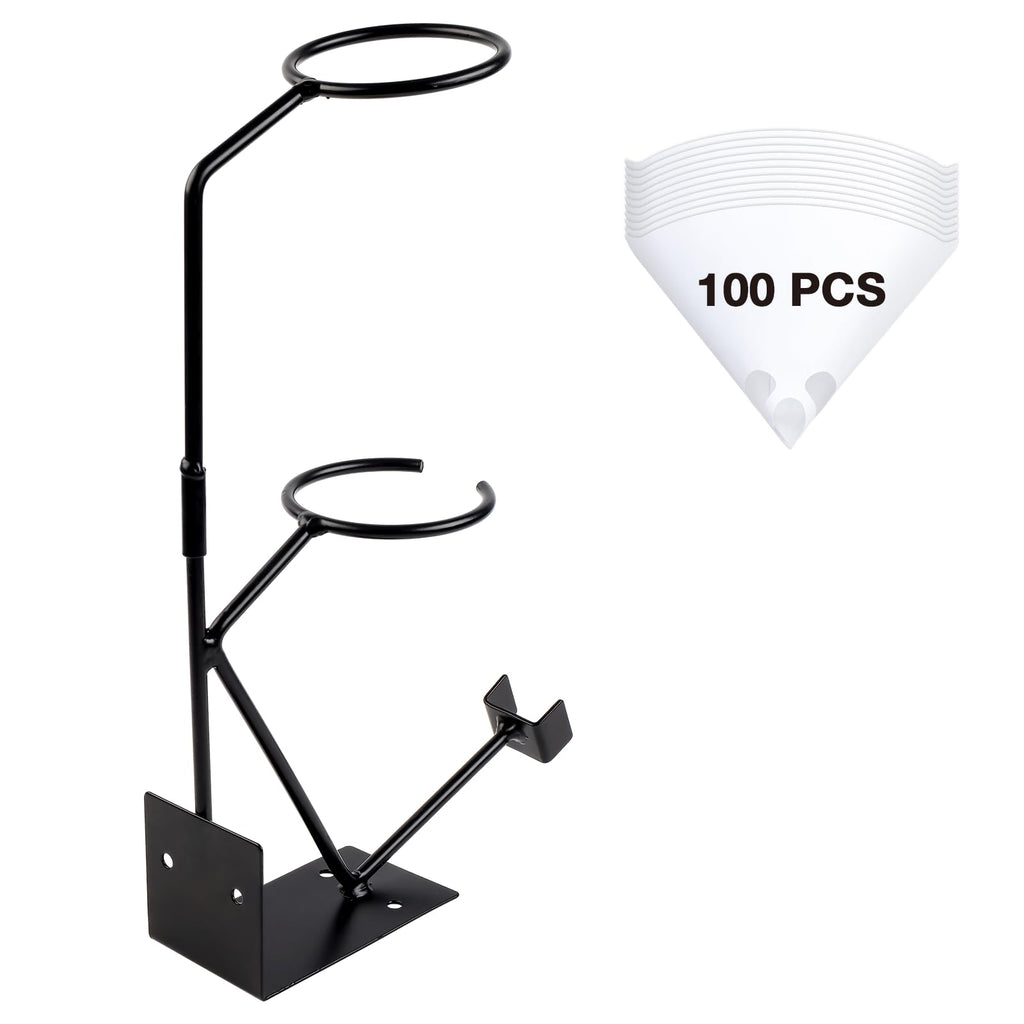 YUZES Gravity Feed Spray Gun Holder, 100 Paint Strainers, Bench/Wall Mount