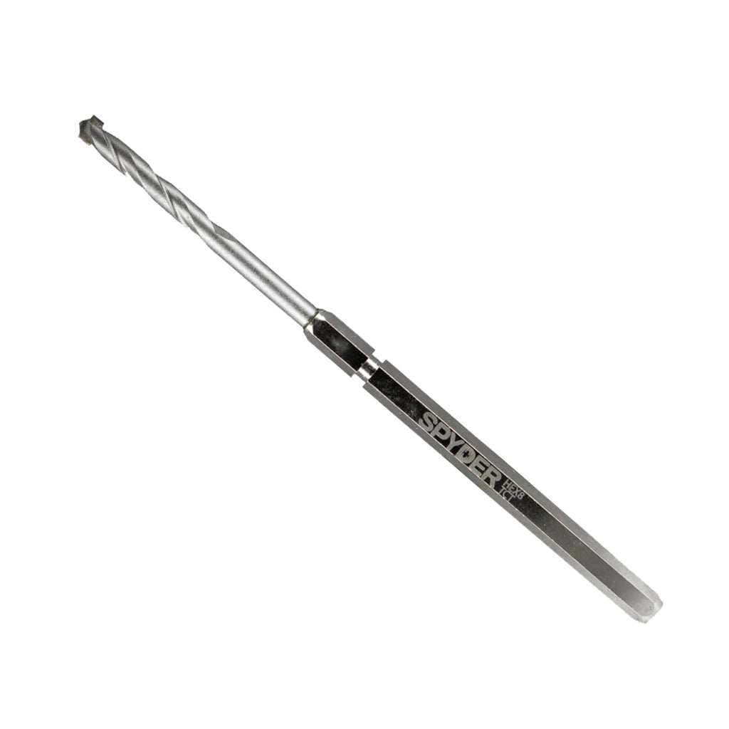 Spyder 3/8-inch Hex8 TCT Hole Saw Arbor Pilot Bit, for Masonry and Wood, Compatible with Rapid Core Eject