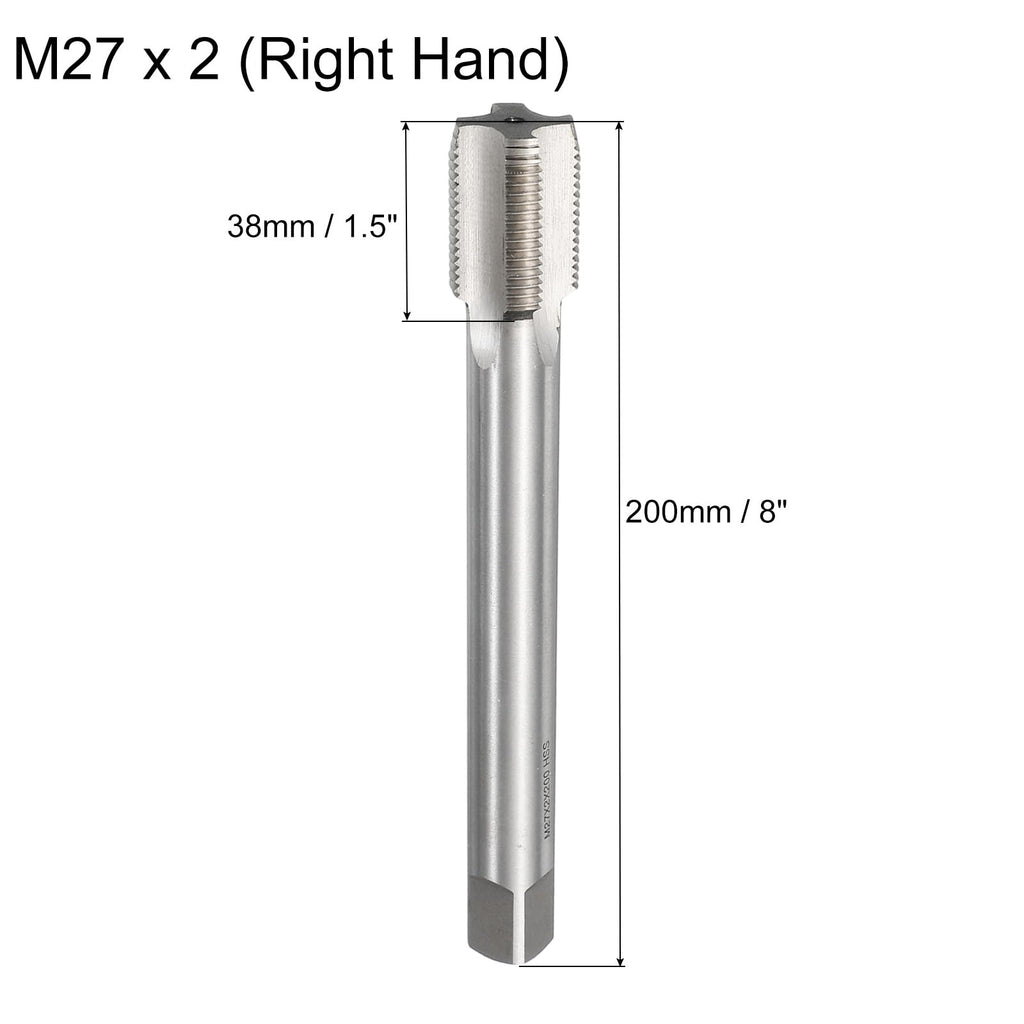 uxcell Metric Thread Tap M27 x 2 H2 200mm Extra Long Straight Flute