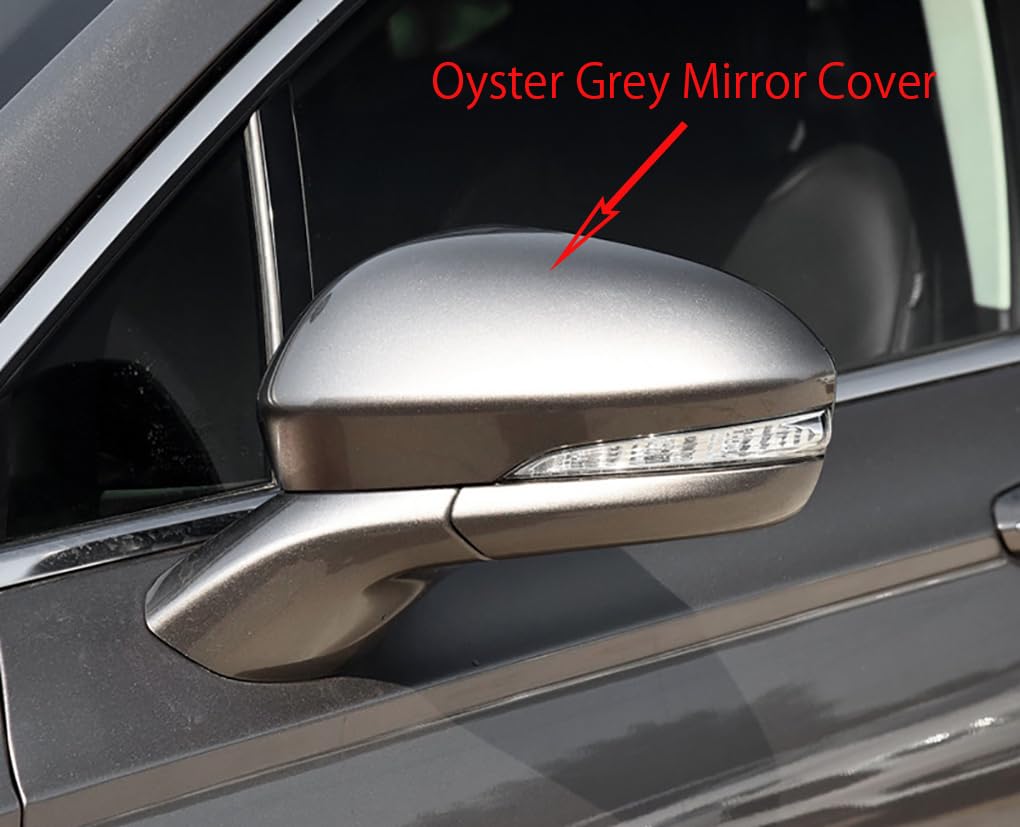 Left Driver Side Car Mirror Cover Replacement Compatible With Ford Fusion 2013-2021 Rearview Mirror Cover（With Turn Signal Lights） (Oyster Grey Left Driver)