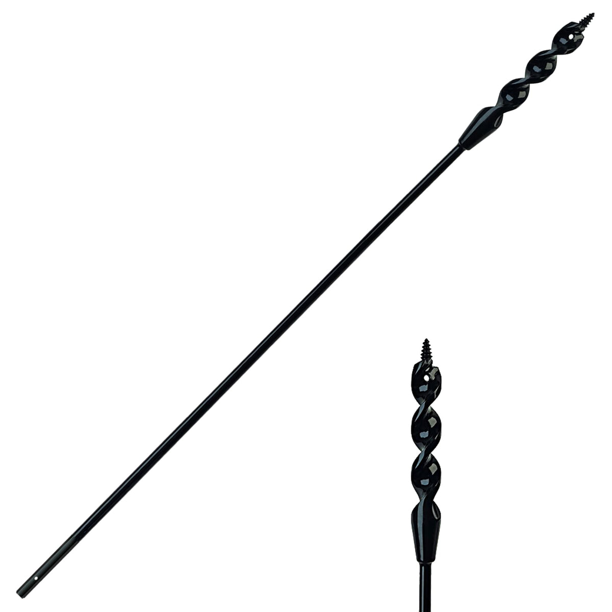 DKIBBITH Flexible Installer Drill Bit for Pulling Wires Through Walls Ceilings and Sidewalks,36-Inch Long, 3/8-Inch Auger with a Fish Eye Hole and Screw Point, 3/16" 3-Flat Anti-Slip Shank.