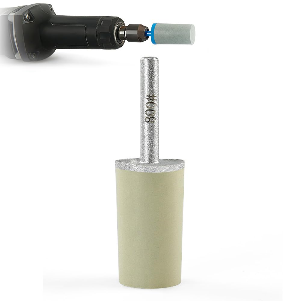 Cylinder Diamond Grinding Bits 50-1500 Grit with 6mm Shank Resin Diamond Grinding Burrs Heads Rotary Tool (800 Grit)