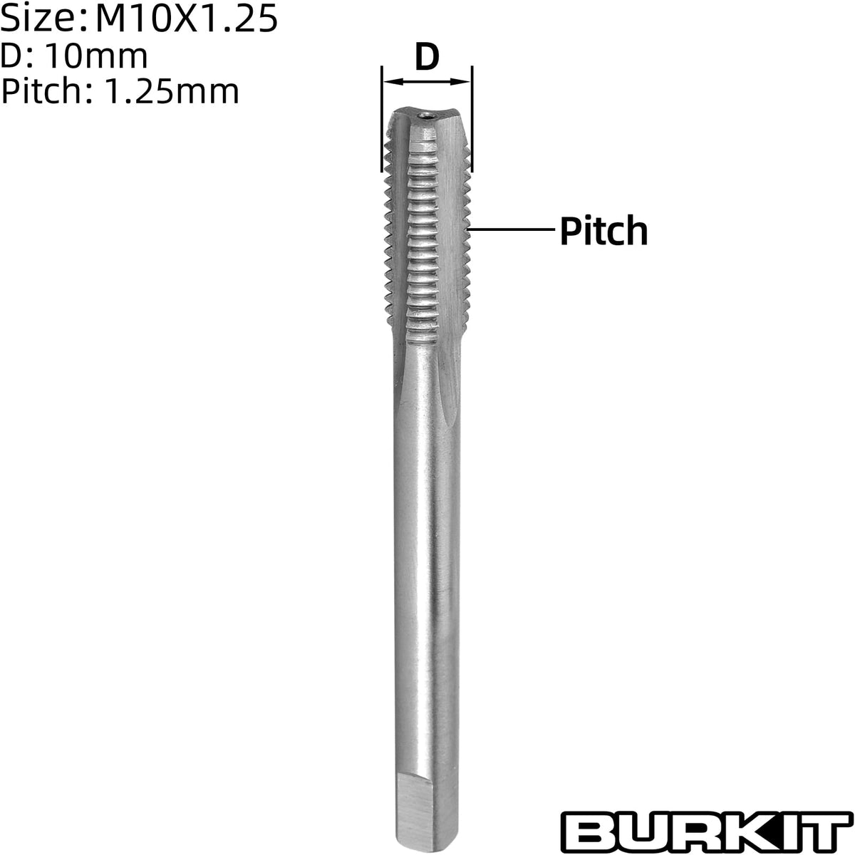 Burkit M10 X 1.25 Thread Tap Right Hand