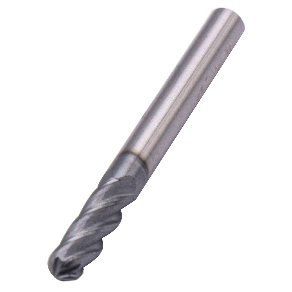 4 Flute Solid Carbide Ball Nose End Mill Set(5Pcs, 3/16"), AlTiN Coated
