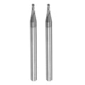uxcell 2pcs Ball Nose End Mills CNC Router Bits, 1mm (5/128") Radius Solid Carbide AlTiN Coated 2 Flutes HRC45 2mm (5/64") Diameter 4mm (5/32") Shank Cutter Milling Tools