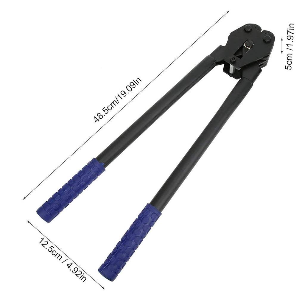 Strapping Crimper Tool, Durable Steel, 16-19mm (Blue)
