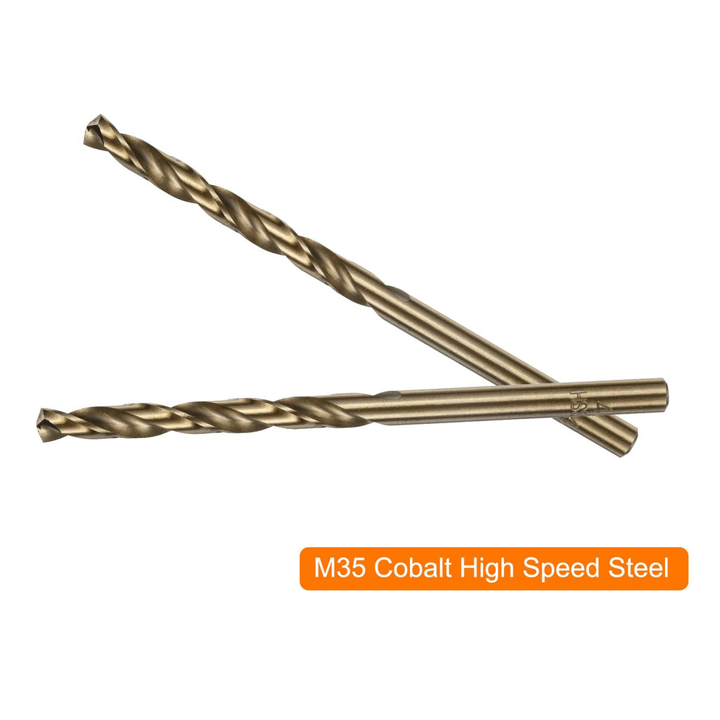 HARFINGTON 10pcs Cobalt Jobber Drill Bits 4.2mm / 0.165" M35 High Speed Steel HSS Twist Drilling Bit Tool for Stainless Steel Copper Wood Plastic and Other Hard Materials
