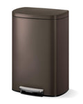 Stainless Steel Kitchen Trash Can, 13 Gal / 50 L Step-On Garbage Bin with Soft Close Lid, Large Rustproof Metal Trash