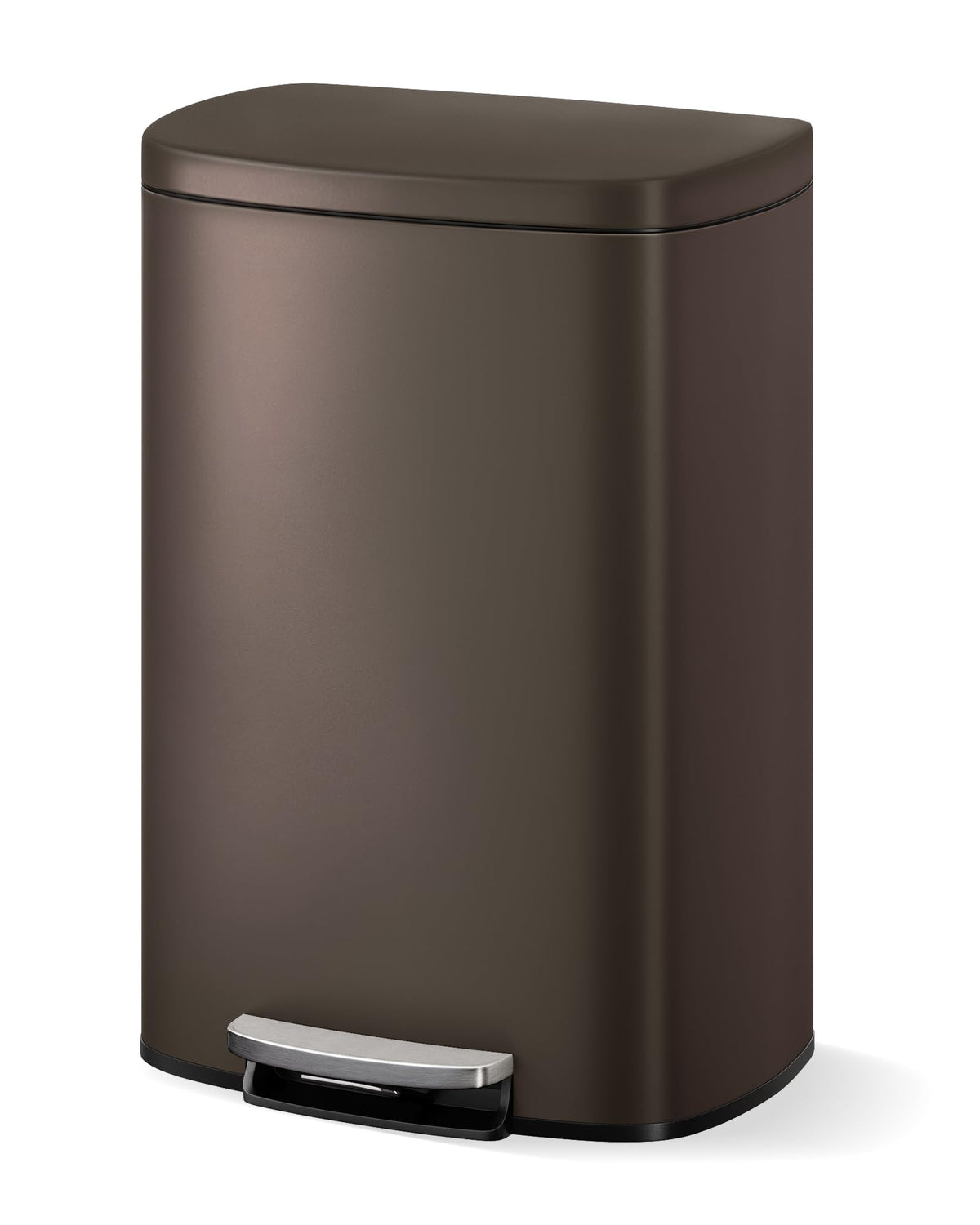 Stainless Steel Kitchen Trash Can, 13 Gal / 50 L Step-On Garbage Bin with Soft Close Lid, Large Rustproof Metal Trash