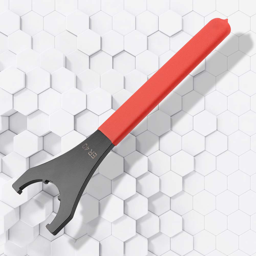 Haosie Spanner Collet Chuck, 58mm Wrench, Collet Chuck Wrench, Chuck Wrench Tool, ER40 UM Red Collet Chuck Spanner Red Collet Wrench for Lathe CNC Milling Chuck Holder Tools 58mm Opening