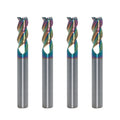 JIANXING 5/16" Carbide Square End Mill, 3 Flute, DLC Coating, 4 Pcs