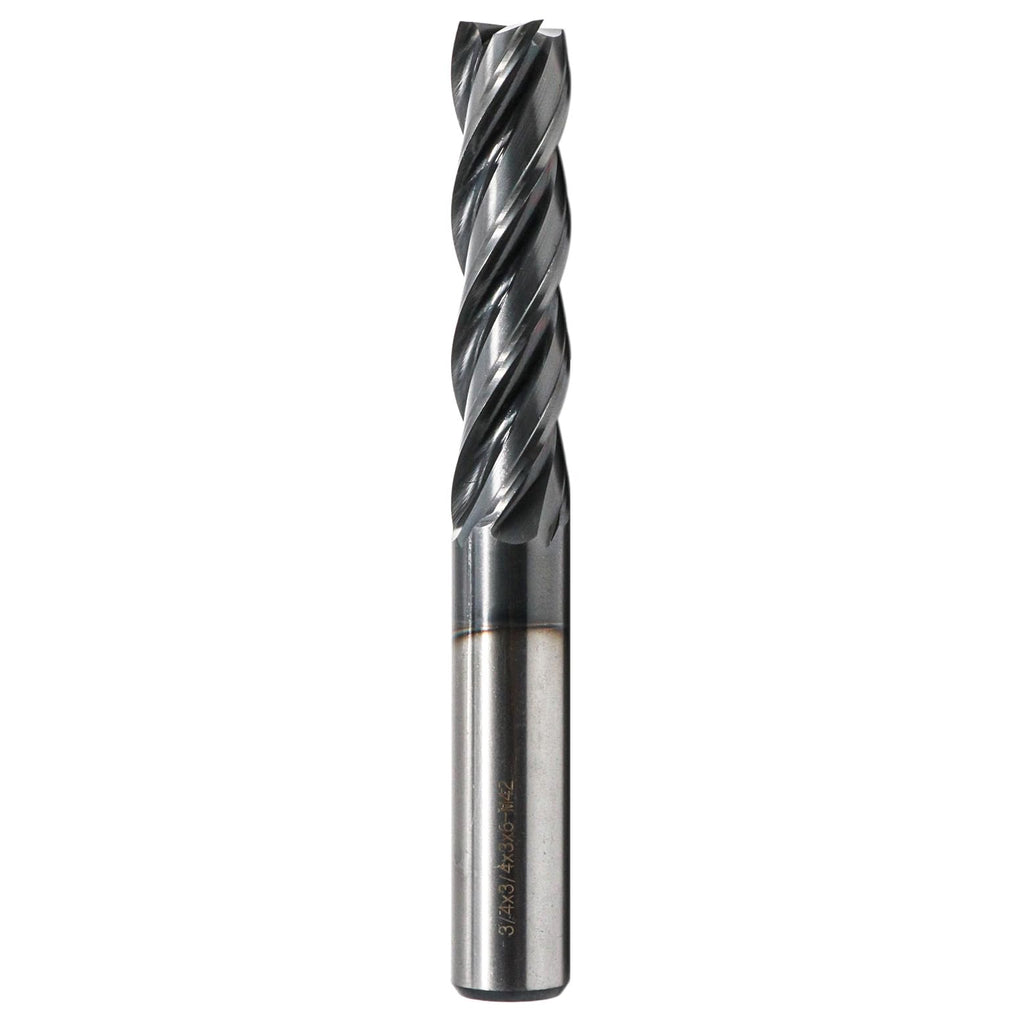 3/4" 4 Flute Variable Helix M42 Cobalt HSS End Mill - AlTiN Coated, 6" OAL