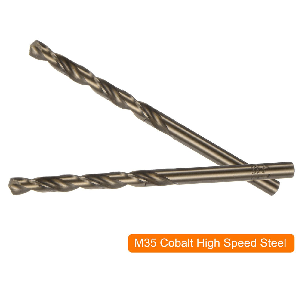 HARFINGTON 10pcs Cobalt Jobber Drill Bits 4.7mm / 0.185" M35 High Speed Steel HSS Twist Drilling Bit Tool for Stainless Steel Copper Wood Plastic and Other Hard Materials
