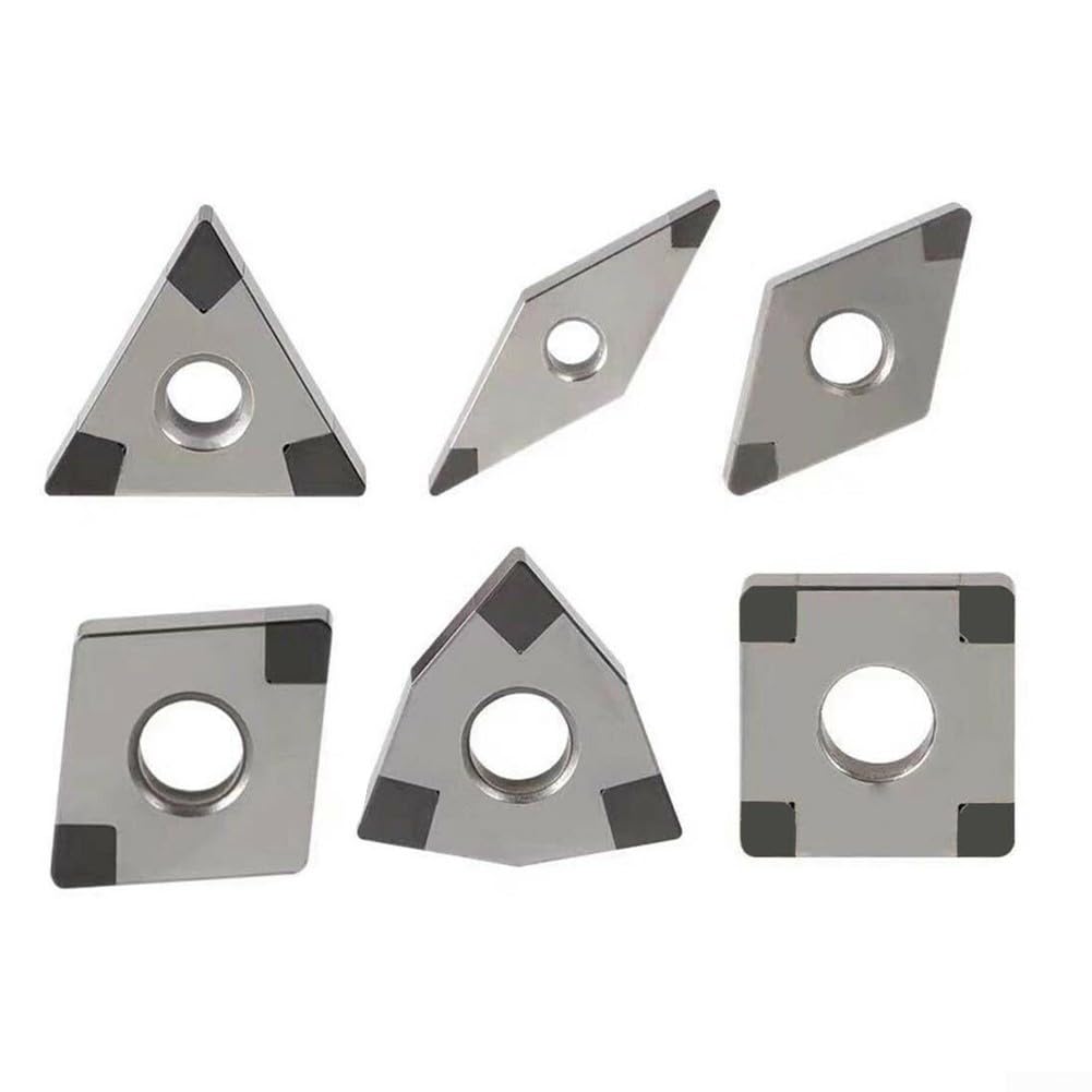 FABULETTA CBN Turning Inserts For Hardened Steel HRC65, Superhard Boron Nitride Tooling For Cast Iron Finishing, High Hardness CNC Lathe for blades With WNMG VNMG CNMG TNMG(VNMG080408 CBN-6)