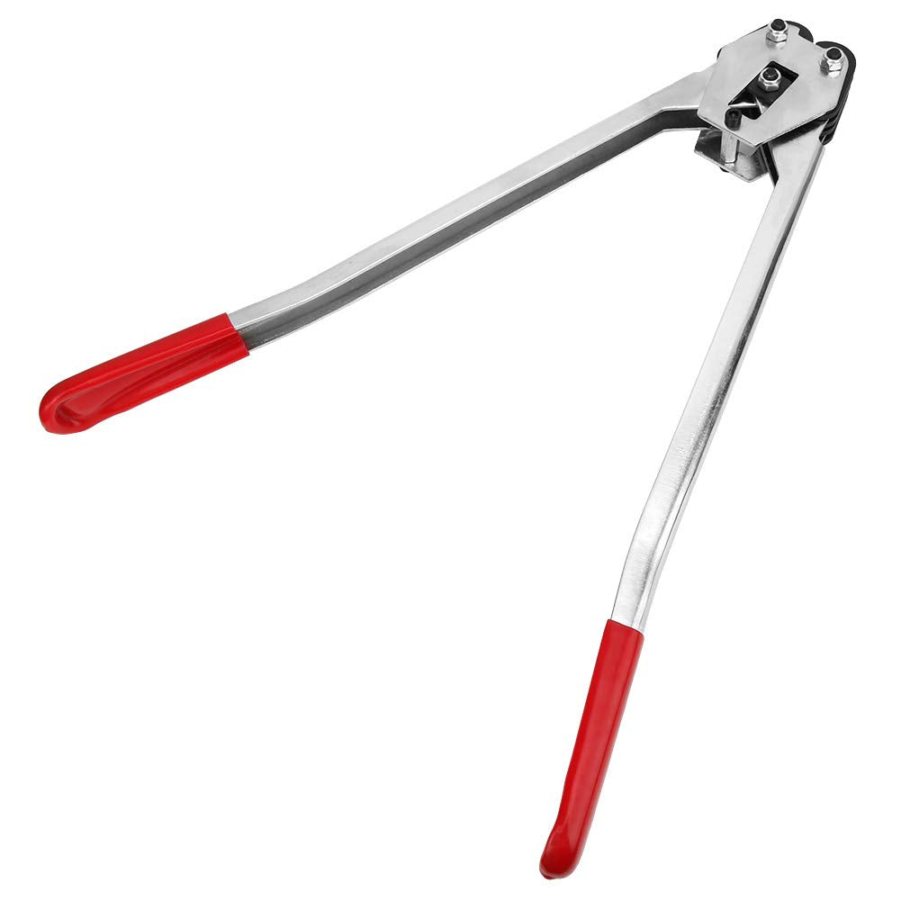 Professional Strapping Crimper Tool for PP and PET Straps, Ergonomic Packer Sealer with Long Handle for Efficient