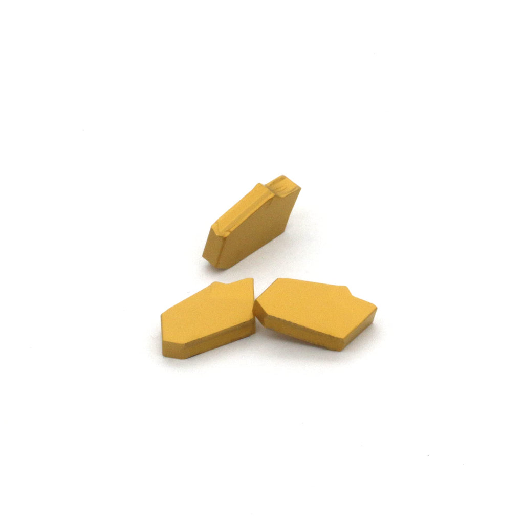 FomaSP GTN-3 (SP300) CNC Grooving Carbide Inserts Steel Fit for SPB326 Lathe Grooving Cutting Tools, CVD Yellow Coating, 10pcs