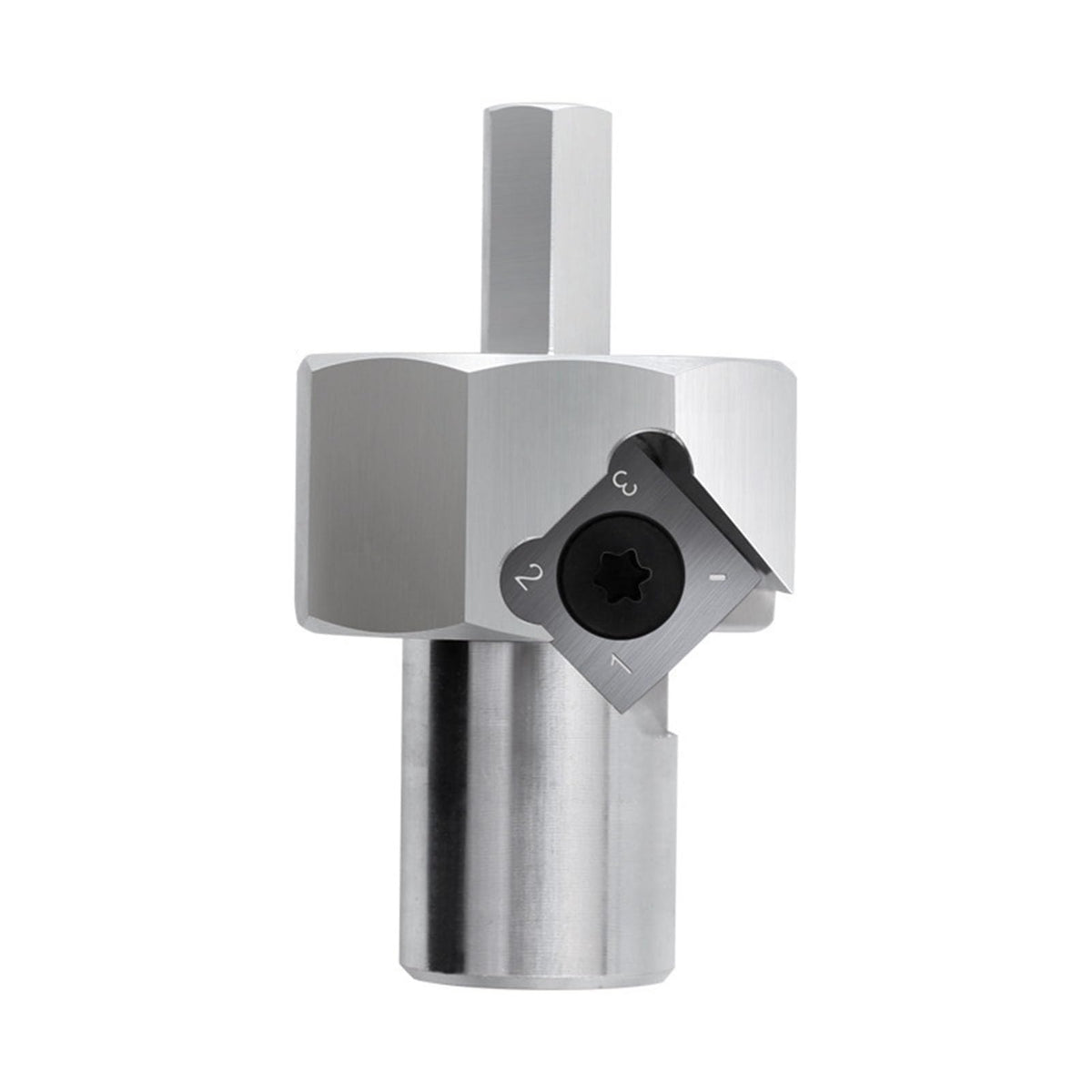 3/4 Inch Bench Dog Hole Chamfer Reamer - Alloy Steel for Woodworking, Polished Finish, Hex Shank for Electric Drills