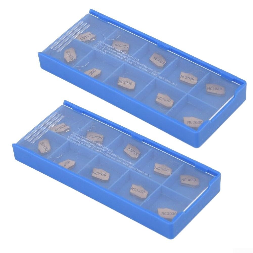 UrbanHui SP200 NC3020 Carbide Insert Set, Contains Twenty Pieces With A Uniform Width Of 2mm For Effective Cuts