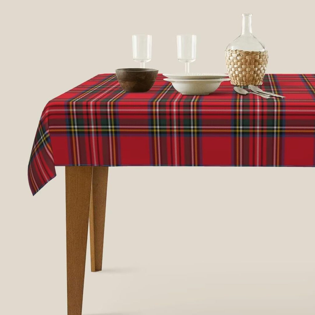 Christmas Tablecloth 60 x 84 Inch Rectangle Red Green Buffalo Plaid Tablecloth Dust-Proof Wrinkle Resistant Rustic