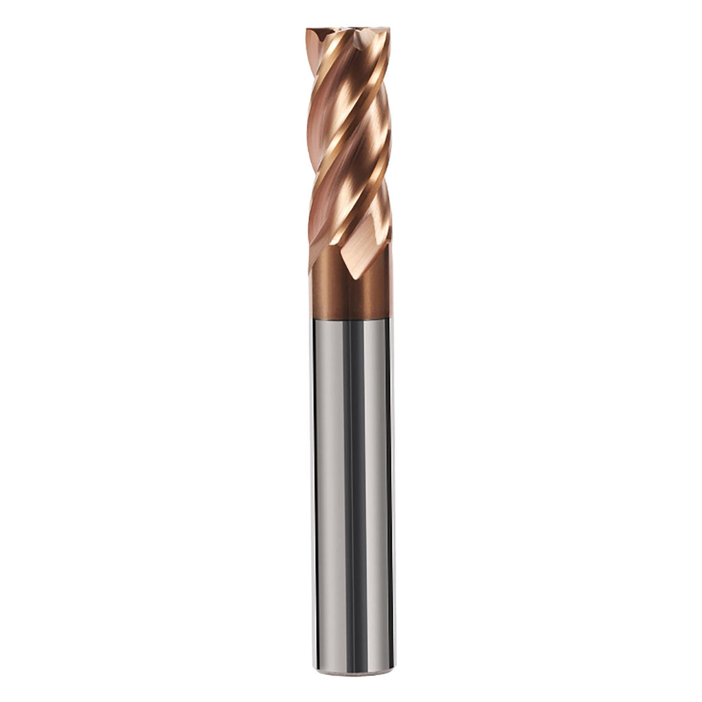 AYCHOLIZ 1pc 4 Flutes Carbide Square End Mill 3mm (0.118"Dia), 4mm (0.157" Shk Dia) Tungsten Steel Milling Cutter Micro Grain CNC Router Bits for Alloy Steel High Alloy Cast Iron-HRC55 - TISIN Coated