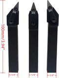 Metal Lathe Tool Holders and Carbide Inserts for Turning Boring Grooving Cutting Threading Carbide Turning Tool-Indexable Lathe Turning Tool Kit (5/8 Grooving Holders)