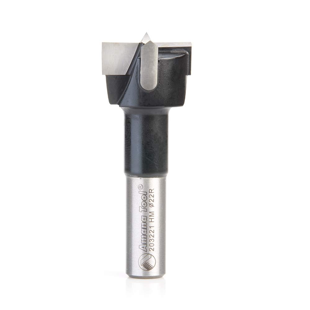 Amana Tool 203221 Carbide Tipped Hinge Boring Bit R/H 22mm D x 57mm Long x 10mm SHK