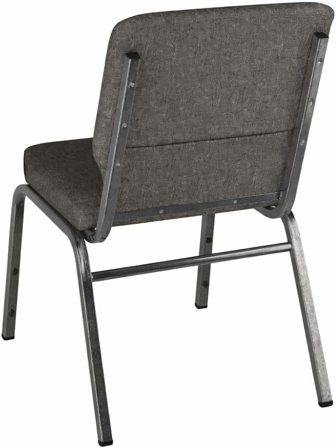 Stackable Church Chair with Book Pocket, Fabric Upholstered Seat, Steel Frame - Perfect for Auditorium, Worship