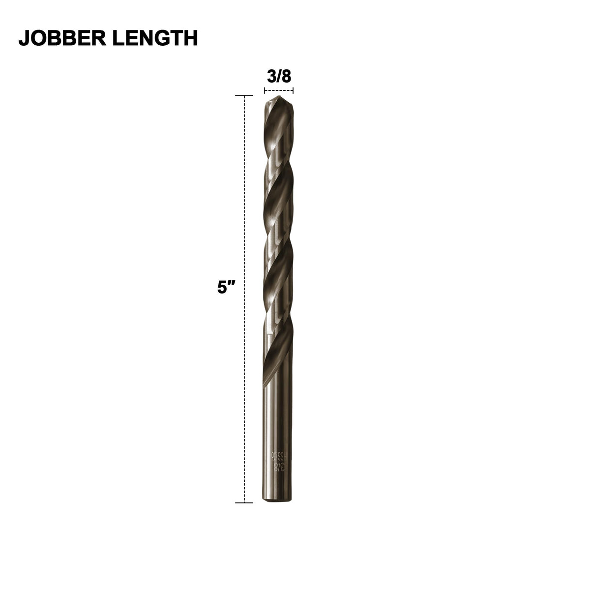 3/8 Cobalt Drill Bit for Metal and Hard Steel(5Pcs),M35 High Speed Steel Twist Jobber Metal Drill Bits,with Index Storage Case