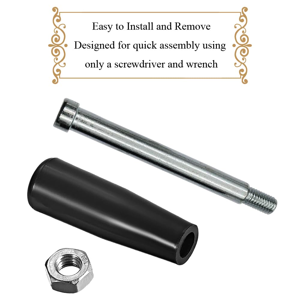 Revolving Handles Knob Handwheel M10 x 100mm Male Threaded Stem Lathe Crank Handle Trailer Jack Knob Thread Handle Grips Crank Hand Wheel with Nuts Machine Rotating Handles Black Plastic Metal 1 Set