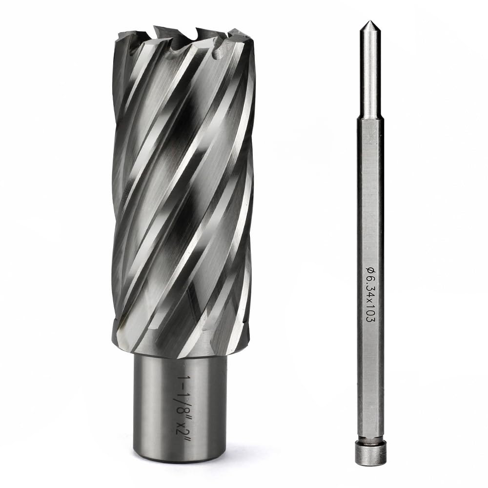 Annular Cutter JESTUOUS 3/4 Inch Weldon Shank 1-1/8 Cut Dia 2 Cut Depth