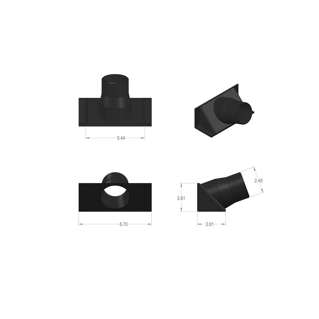 Woodriver Dust Connection 2-1/2" Abs Fence Adapter Fitting For Dust Extraction System