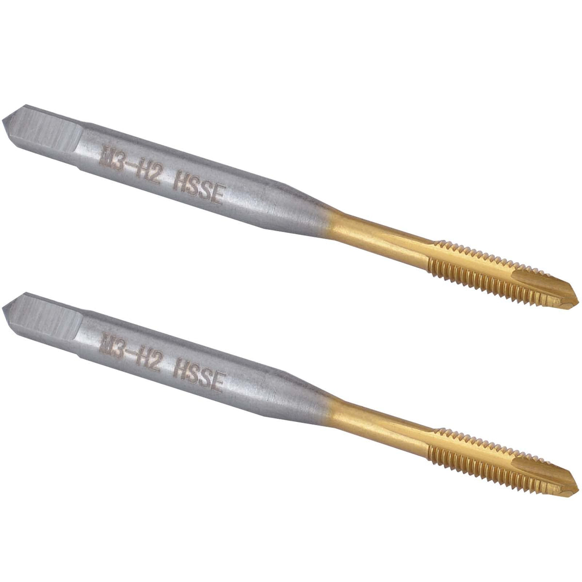 Burkit 2pcs M3 Titanium Coated Spiral Point Tap