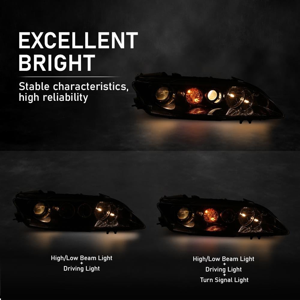 ALLGOOD 1‑Pair Headlights Assembly Fit Mazda 6 2006‑2008