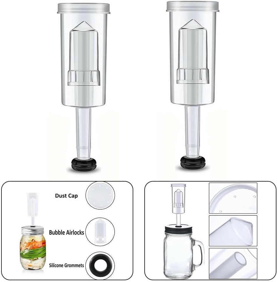 3-Piece Fermentation Airlock Set with Grommet for Home Brewing Beer Wine Mead Kombucha - S-Shaped Bubbler Design