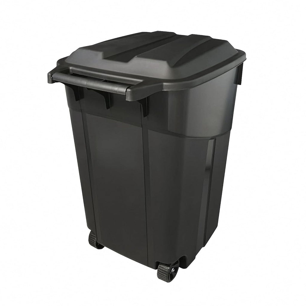 45 Gallon Outdoor Trash Can with Lid, Heavy-Duty Wheeled Garbage Bin