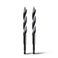 WOBLLMX 2PCS 3/8"x6" Auger Drill Bit for Wood,Hex Shank Tri Flute Drill Bit