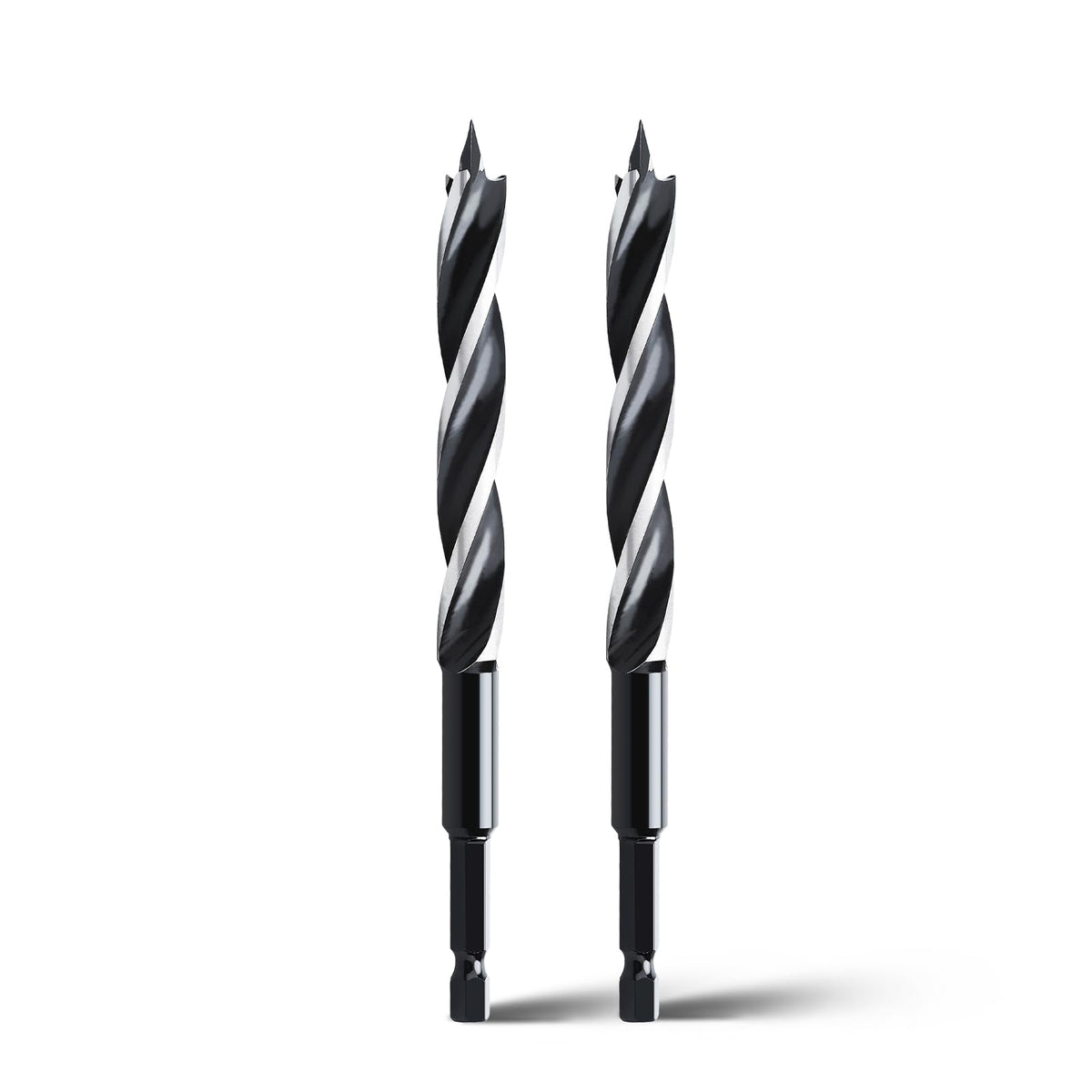 WOBLLMX 2PCS 3/8"x6" Auger Drill Bit for Wood,Hex Shank Tri Flute Drill Bit