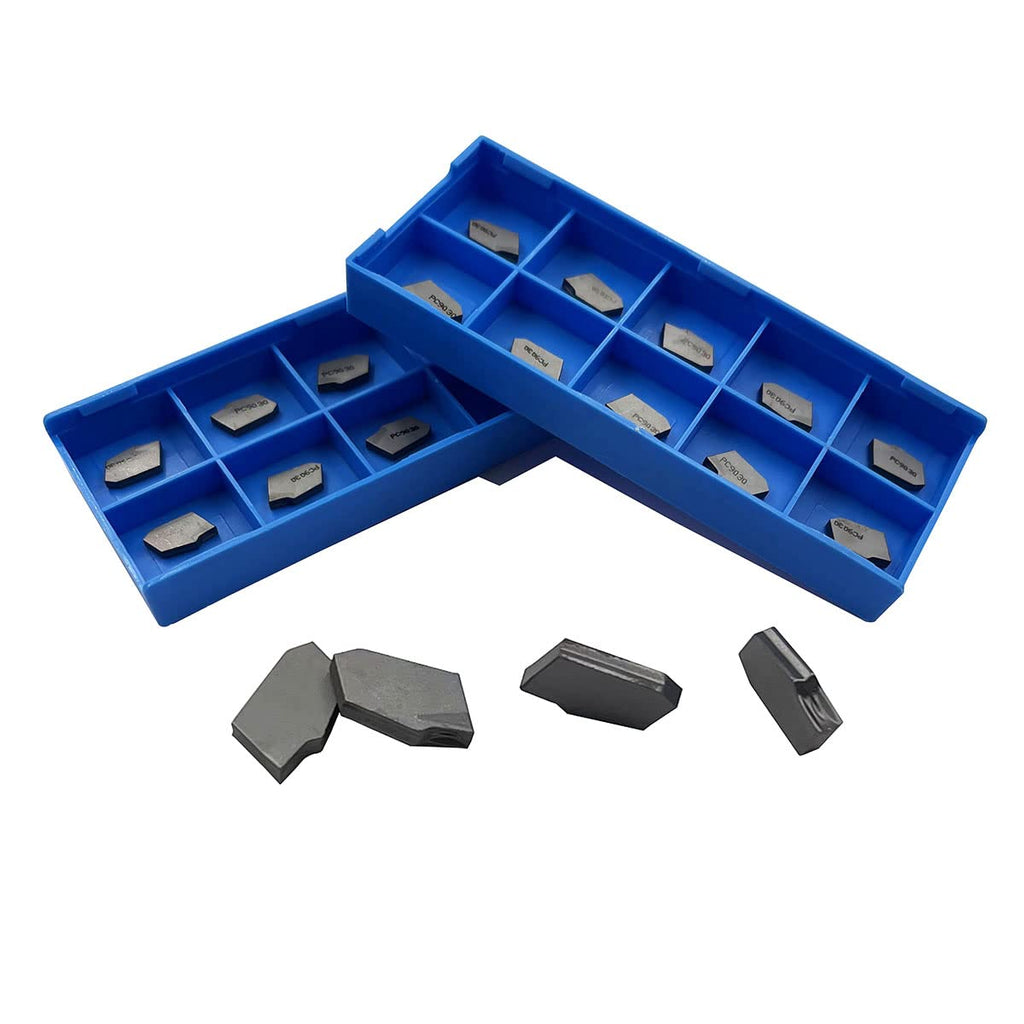 ASZLBYM 20PCS SP200 PC9030 CNC Grooving Carbide Inserts Steel Fit for SPB Lathe Grooving Cutting Tools, PVD Black Coating