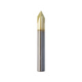 WEXWE Tools Chamfer End Mill for Wood, Aluminium, Carving, Drilling and Chamfering, V Groove, 60 Degree, Mill Bits Sets for DIY, 3 Flute, 1/4" Shank (1 Piece, 1/4 60°)