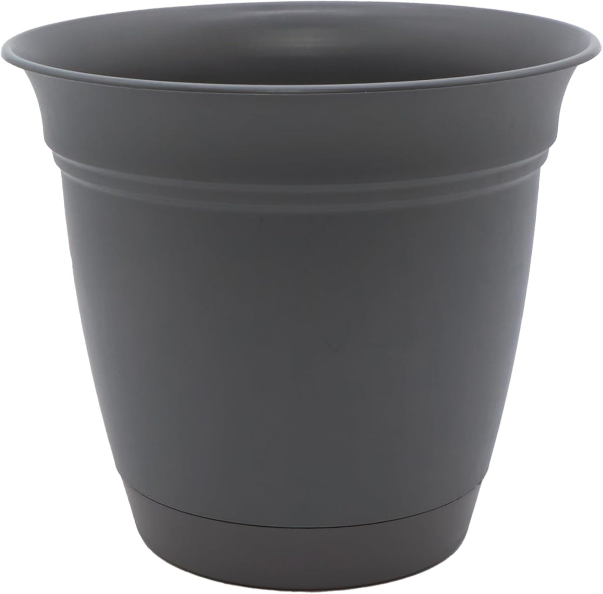 Eclipse Round Planter with Saucer - Outdoor & Indoor Plant Pot with Drainage Holes - Lightweight, UV-Resistant