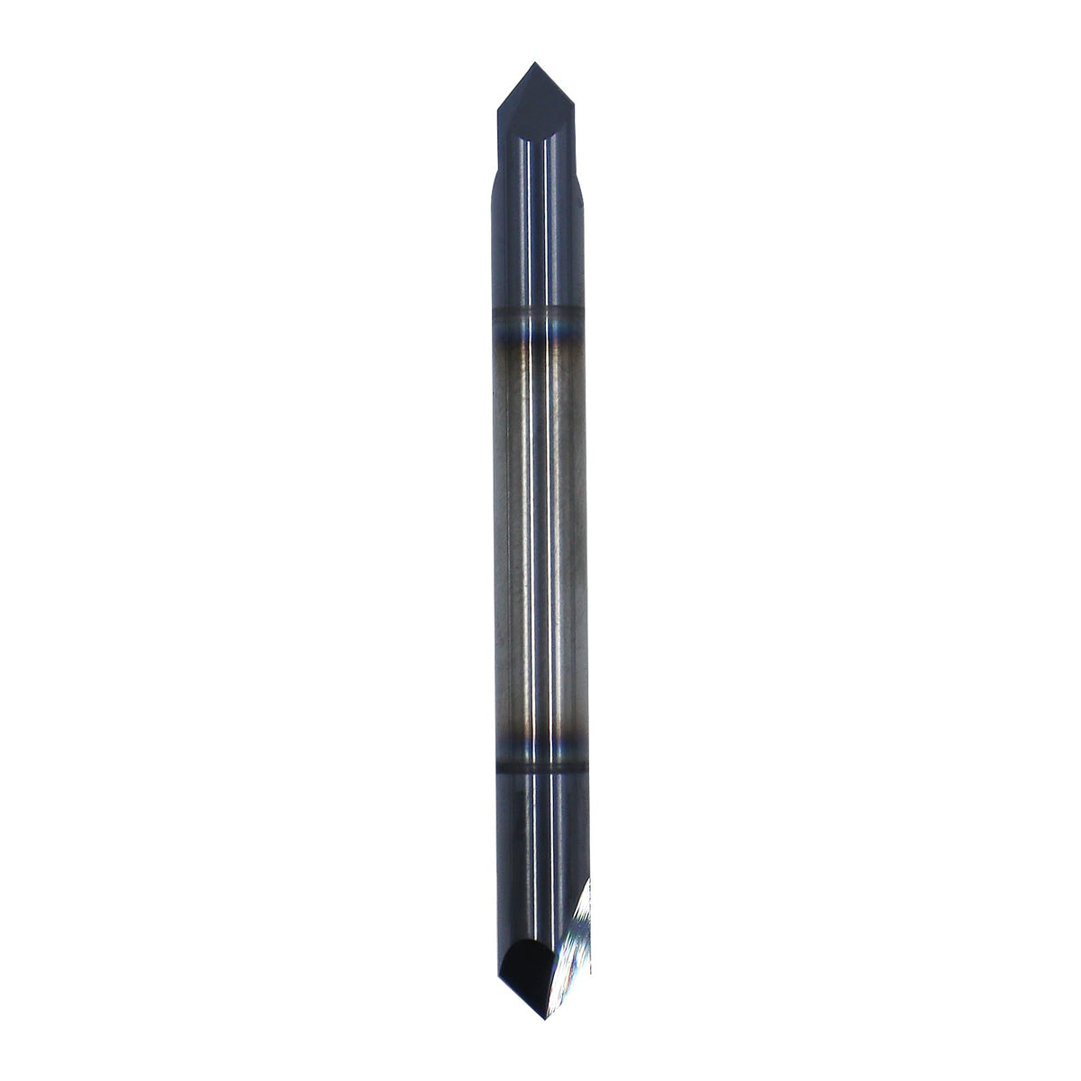1/4in Solid Carbide End Mill, Chamfer Mill - Double End, 2 Flutes