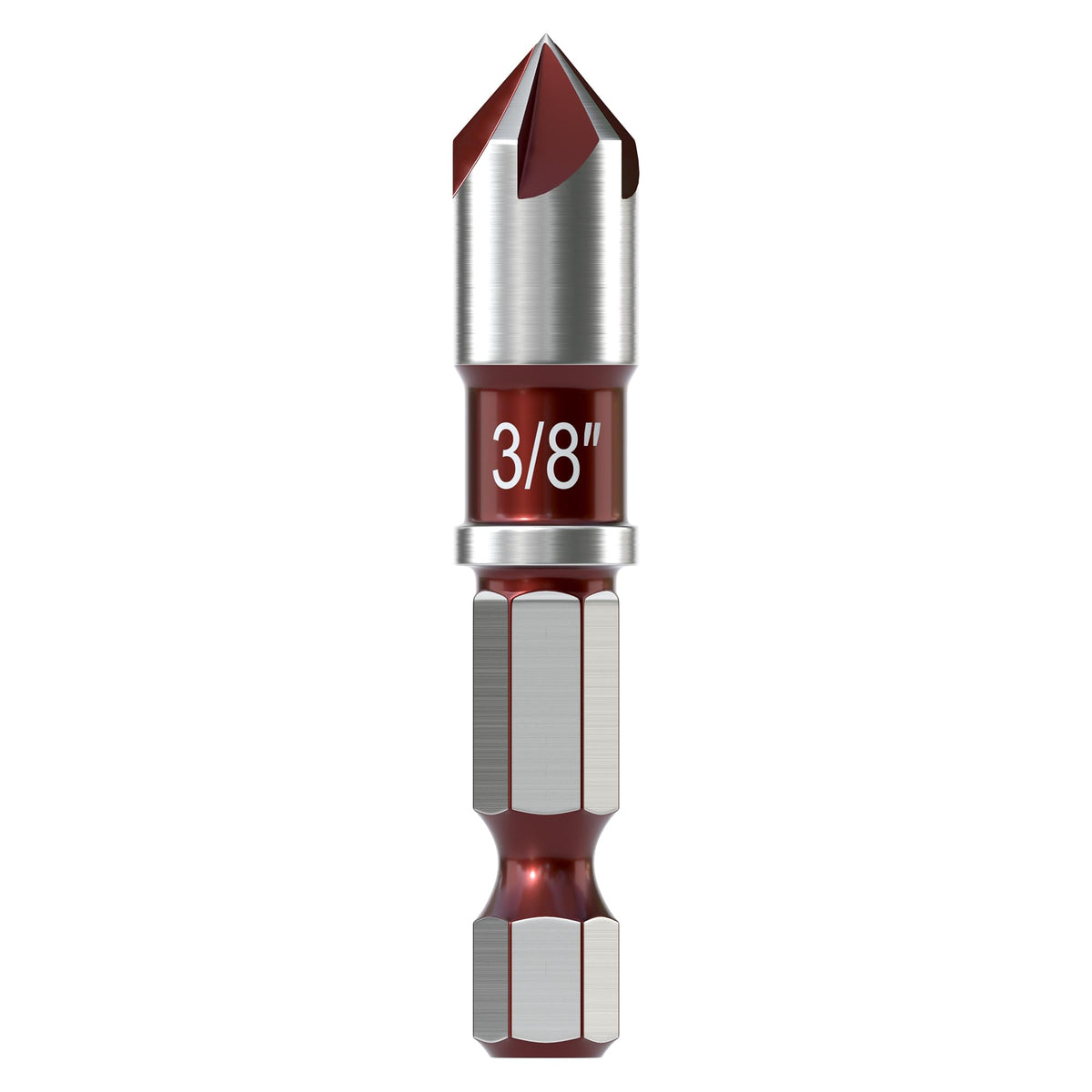 APIOLO Countersink Drill Bit-82 Degree, 5 Flutes High Speed Steel Countersink Bits, with 1/4 Inch Quick-Change Hex Shank, 3/8 Inch Sizes, for Metal, Wood, Plywood, Plastic